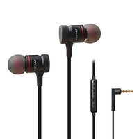 Earphones Earbuds Headphones, Balanced Bass Driven Stereo, Noise Isolating Lightweight, Wired in-Ear Earbuds, with Remote and Mic for iPhone iPad iPod Android Smartphones Tablets Laptop MP3/4 - Black
