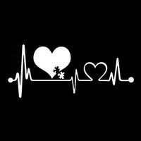 Autism Heartbeat Lifeline - Vinyl 6" (color: WHITE) decal laptop tablet skateboard car windows stickers