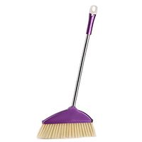 Soft Wool Broomstick Broomstick, Large Stainless Steel Pole Broomstick, Dark Purple Broom with 4 Rows of Dense Wool