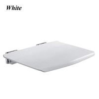 JCWANGDEFU Folding Shower Seat Wall Mounted Bathroom Bath Safety Stool Chair, Load of 330 lbs, 13.8-Inch by 11.8-Inch, White