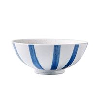 Bowl Large Striped Bowl Simple Creative Ceramic Rice Bowl Home Soup Bowl Salad Bowl Dessert Bowl Breakfast Bowl Noodle Bowl Instant Noodle Bowl Gift Hotel tableware home noodles boiled fish soup bowl