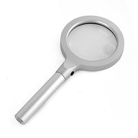 QZY Extra Large Handheld Strong 10X Magnifying Glass With 12 LED Light, Best Jumbo Size Illuminated Magnifier For Reading,85Mm Lens Inspection,Exploring,Hobbies And Currency Detecting (Silver)