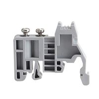 10 Pcs E/UK DIN Rail Terminal Blocks End Stopper Bracket Fit for 35mm Width Rail - Gray