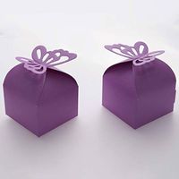 Purple Wedding Party Favors Treat Boxes - Small Bachelorette Bridal Shower Mother Day Party Candy Treat Gift Wrapping Boxes Baby Shower Birthday Party Packaging Boxes Supplies, 50Ct