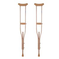 Lightweight Wooden Underarm Crutches Retractable Height Adjustable Anti-Skid Cane Walker 1 Pair (Size : 125~145cm)