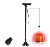 ZWQ Retractable Adjustment Cane LED Walking Stick with Alarm for The Elderly,A