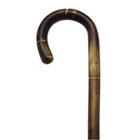 Men Crook Cane Stepped/Scorched Polished Chestnut  -Affordable Gift! Item #HAR-9004500