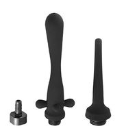 Connecting Shower Tube Silicone Enema Nozzle Attachment 2Piece Set Cleaning Anal (Tip Mouth + Round Head)
