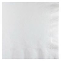 Creative Converting Touch of Color 2-Ply 50 Count Paper Dinner Napkins, White