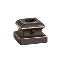 Oil Rubbed Copper 16.3.19 Flat Base Shoes for 1/2 inch Square Iron Balusters for Stair Remodel, Box of 10