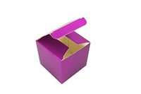 Dreampartycreation (Pack of 10) fold-up Favor Paper Gift Boxes 3" x 3" x 3" Cube (Glossy Purple)