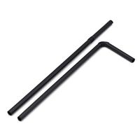 MarZ Explore MarZ 8.25" Inch Bendable Black PLA Plant Based Plastic Alternative BPA Free Drinking Straws Eco-friendly Compostable Biodegradable FDA Approved, 250 pcs. per polybag (Black, 8.25" x 6mm)