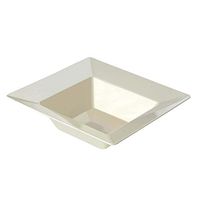 BalsaCircle 40 pcs 5 oz Ivory Plastic Square Bowls - Disposable Wedding Party Catering Tableware
