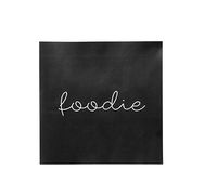 Pack of 20 Foodie Luncheon Size Paper Napkin Black 6.5" x 6.5"