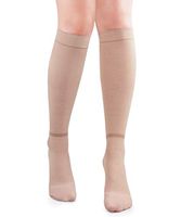 SWOLF Knee High Anti-Embolism t.e.d. Hose for Women & Men - Post Surgical Anti Embolism Knee Length White Ted Compression Support Socks 15-20 (Beige, Medium)