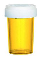 20 Dram, Empty BPA-Free Cylinder Vials with Reversible Child Resistant Caps (Pack of 20) (Amber)