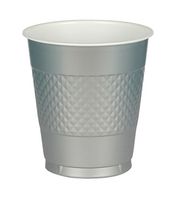 Amscan Silver Plastic Cups Big Party Pack, 16 Oz., 50 Ct.