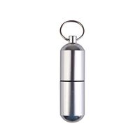 Hofumix Pill Box Keychain Aluminum Pill Box Case Bottle Cache Drug Holder Keychain Container