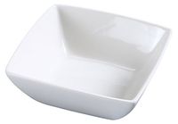 Yanco FU-004 Fuji 4" Square Bowl, 8 oz Capacity, Porcelain, Bone White, Pack of 36
