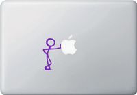 Stick Figure - LEAN - Macbook or Laptop Vinyl Decal - (Color Variations Available) (PURPLE)