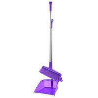 Broom and Dustpan With Long Handle Telescopic Up Non-stick Hair Soft Brush Non-Slip Handle Broom And Dustpan Rotatable Stainless Steel Broom Set Lobby Floor Garage Toilet Garden Cleaning