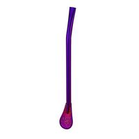 Connoworld Reusable Dual-use Stainless Steel Filtration Drinking Straws or Stirring Rod Spoon Purple