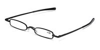 SOOLALA Compact Slim Reader Folding Reading Glasses w/Pen Clip Case, Black, 2.5