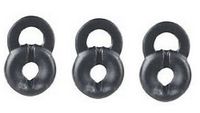 3 Piece Med Soft Black Rubber "Loopgel" for Universal for: Bluetooth Headset Shadowbox, Smokescreen, Midnight and Silver Lining Jawbone ERA Bluetooth Headsets