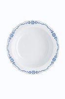 60 Pcs Disposable Plastic Bowls | Victorian Design Premium Disposable Bowls | 5 oz. Bowl White & Navy China Like Plastic Bowls For Parties & Weddings