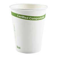 CiboWares 8 Ounce Paperboard Compostable Cup with PLA Lining, Case of 1000