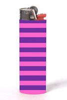Pink and Purple Horizontal Lines Stripes 2 Pack Vinyl Decal Wrap Skin Stickers by Moonlight Printing for Bic Lighters