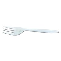 GEN PPFK10100 Medium-Weight Cutlery, Fork, White, 6 1/4", Bag of 100 (Case of 10 Bags)