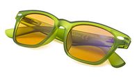 Blue Blocking Amber Glasses for Sleep-Nighttime Eyewear-Special Orange Tinted Readers-Women (Green Frame,+0.5)