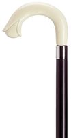 Carved Nose Crook Cane Black Maple Shaft, Ivory Handle  -Affordable Gift! Item #HAR-9120638