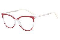 SHINU Women's Anti Blue Light Progressive Multifocus Reading Glasses Cateye Metal Frame-MATAM66(C5,no anti blue up+0.00,down+2.50)