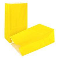 KEYYOOMY Small Paper Bags Yellow Party Favor Gift Bags for Party(24CT, 9.4X 5.1x 3.1 in)