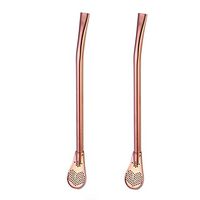 Sikye 2Pcs Drinking Spoon Straw,Long Barware Strainer Tea Filter Colander Coffee Stirring Spoon (rose gold)