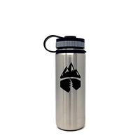 Campsite Essentials Double Wall Vacuum Insulated Stainless Steel Water Bottle, Wide Mouth, with BPA-Free Cap (Brushed Stainless, 18-Ounce)