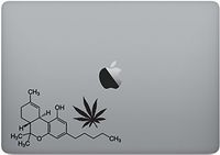 CRDesign THC Tetrahydrocannabinol Marijuana Molecule Molecular Model Vinyl Decal Sticker Car Truck SUV MacBook Laptop Computer Skin (Black)