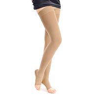 SKYFOXE Thigh High Compression Stockings Women Men-Open Toe Firm Support 20-30 mmHg Graduated Compression Socks - Moderate Toeless Medical Support Hose for Swelling Varicose Veins Edema