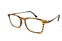 ColorViper basic square reader Unisex Reading Glasses (shiny brown stripe front/brown brushed antique temple, 2.75)