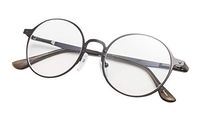 Round Metal Reading Glasses for Men and Women Clear Lens Gunmetal Frame +3.0