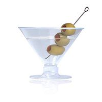 Plastic Martini Glasses Cocktail Disposable | Party Drink Ware Crystal Clear | 2 Piece Flute Base Reusable | Events Weddings Graduations Parties Picnics | 25 Pack Bundle Value Best (Martini) 5 OZ