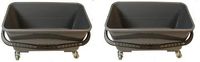 Golden Star MBU16GWT Microfiber Bucket with Wheels and Pad Tray 20" x 10.5" x 10.5", Gray (2-(Pack))