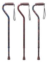 Lumex 5950B Fashion Offset Cane (Combo Pack of 3 Paisley Green and 3 Paisley Blue) (Pack of 6)