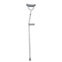 Wanson Forearm Crutch Adult Full Armpit Cane Adjustable Armpit Cane Cushion Knee Pressure Crutch Gray Aluminum Arm Height Adjustable 77~144Cm