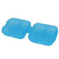 uxcell Travel Portable Pill Box Organizer Double Layers 6 Compartments Blue
