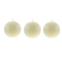 Mega Candles 3 pcs Unscented Ivory Round Ball Candle, Hand Poured Premium Wax Candles 3 Inch Diameter, Home Décor, Wedding Receptions, Baby Showers, Birthdays, Celebrations, Party Favors & More