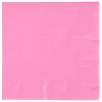Party Prints 3ply 5" x 5" 100-Count Premium Disposable Cocktail/Beverage Napkins - Candy Pink