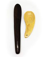 Pack 2 Horn, Waterdrop Spoon-Shape Gua Sha Scraping Massage Tool Body for Face Guasha Schima Tembusu Wooden Massagers Neck and Back Thai Set